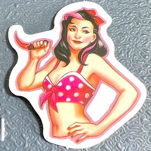 ROCKABILLY Sexy Pinup Gorgeous Sticker Retro Vintage BomberGirl Ace Pilot